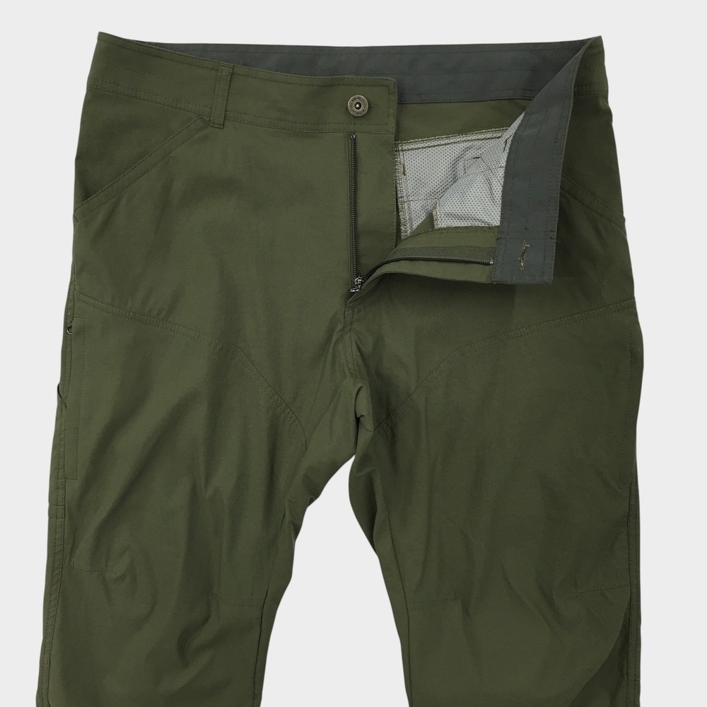 Kuhl Renegade Rock Pants Mens 35x32 Green Nylon Spandex Outdoor Hiking Trousers
